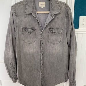 Grey denim AE button down